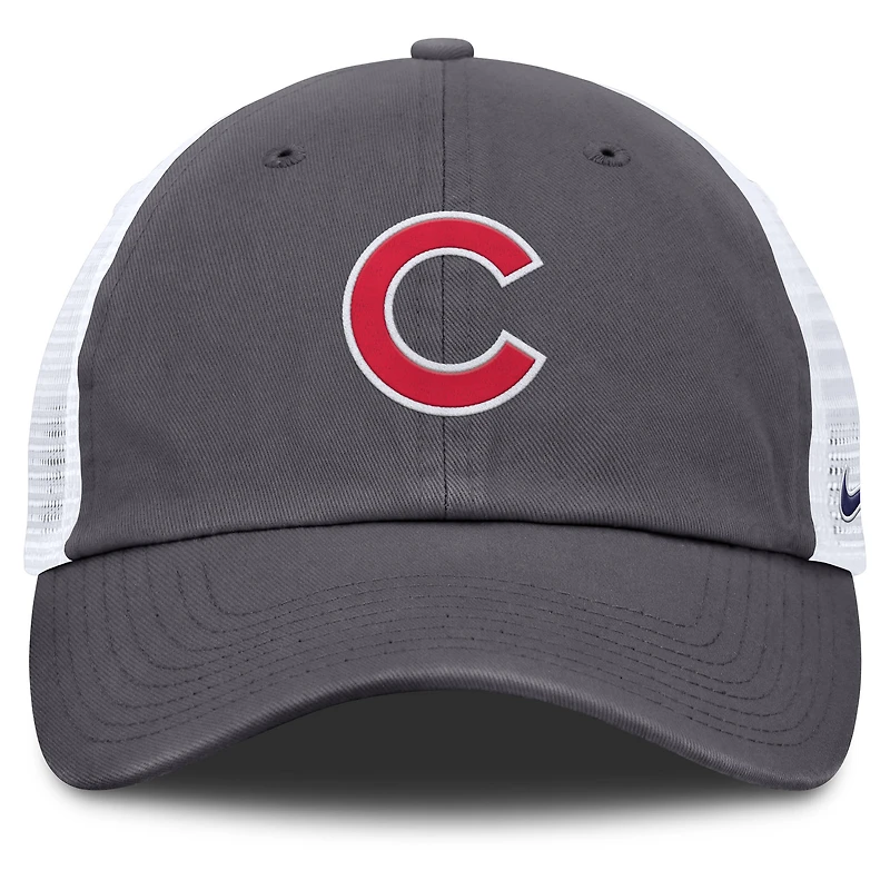 Casquette de camionneur ajustable Nike grise pour homme des Chicago Cubs