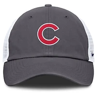 Casquette de camionneur ajustable Nike grise pour homme des Chicago Cubs