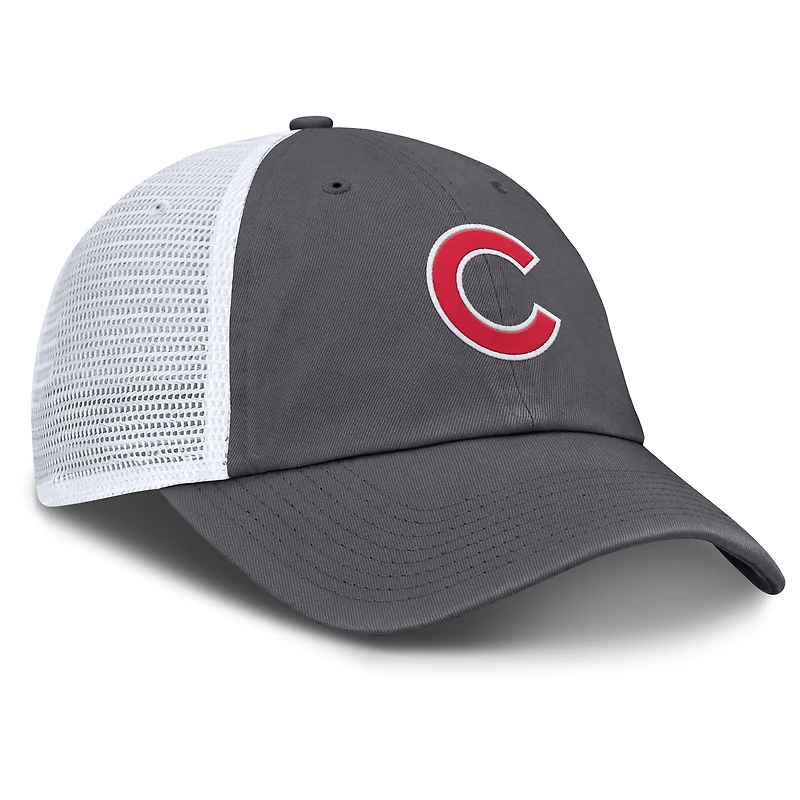 Casquette de camionneur ajustable Nike grise pour homme des Chicago Cubs