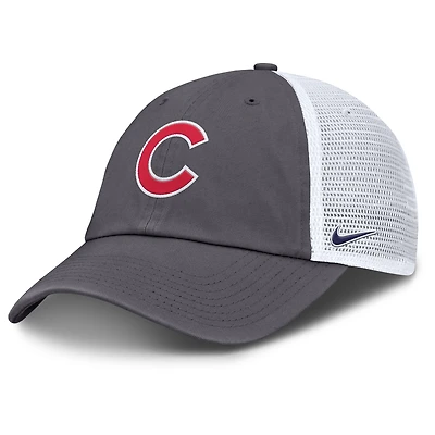 Casquette de camionneur ajustable Nike grise pour homme des Chicago Cubs