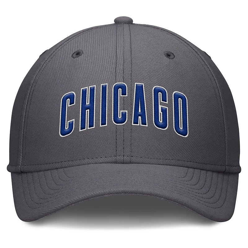 Men's Nike  Gray Chicago Cubs Swoosh Performance Flex Hat