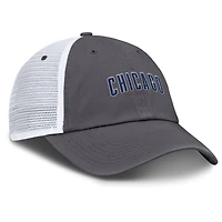 Casquette de camionneur ajustable Nike Chicago Cubs Wordmark Club pour homme, grise