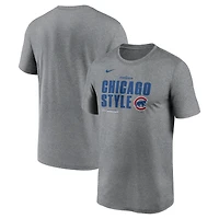 Men's Nike Heather Charcoal Chicago Cubs 2025 MLB Postseason Legend Dri-FIT T-Shirt