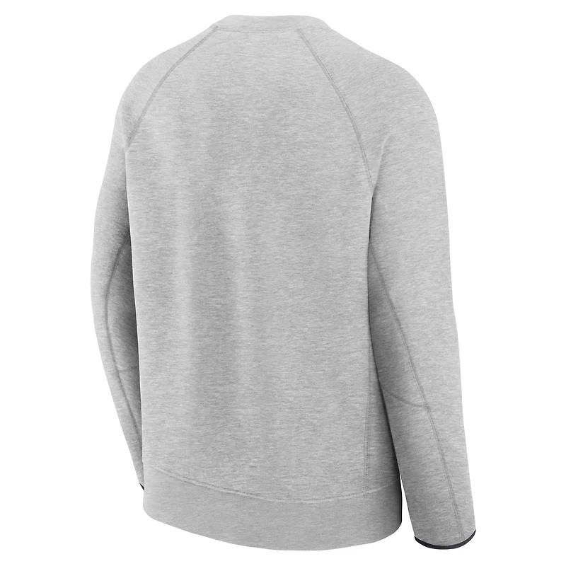 Men's Nike Heather Charcoal Chicago Cubs Tech Fleece Raglan Sweatshirt