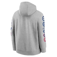 Men's Nike  Heather Gray Chicago Cubs 150th Anniversary Club Hoodie