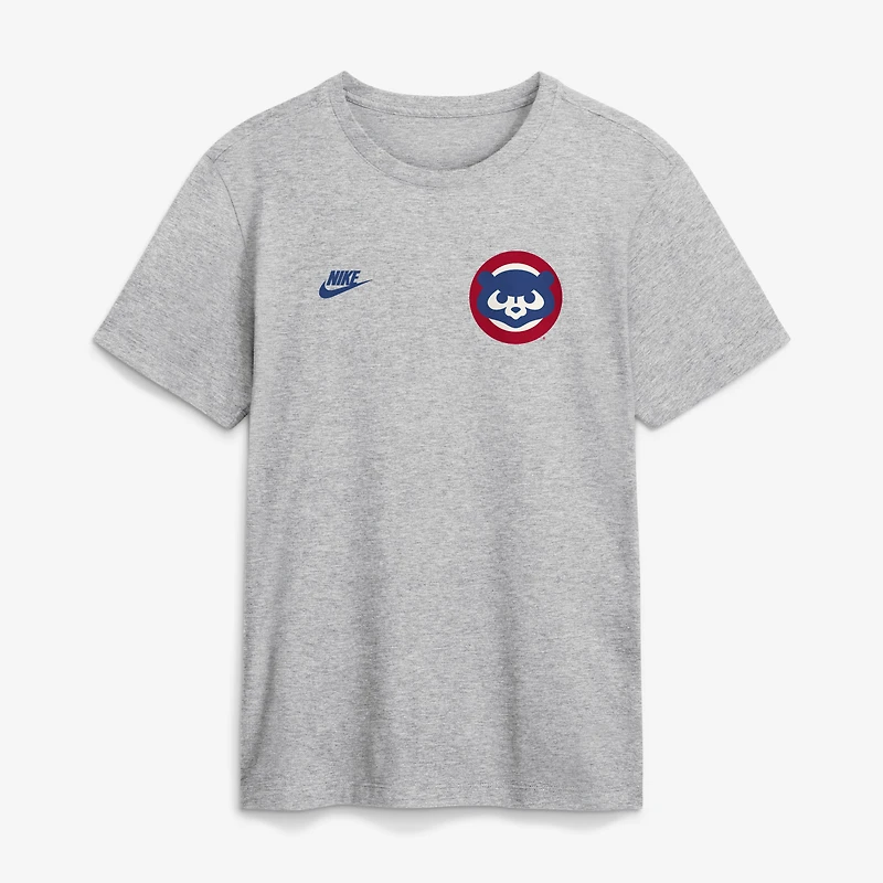 T-shirt Nike pour homme, gris chiné, Chicago Cubs Cooperstown, 2 coups sûrs