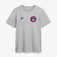 T-shirt Nike pour homme, gris chiné, Chicago Cubs Cooperstown, 2 coups sûrs
