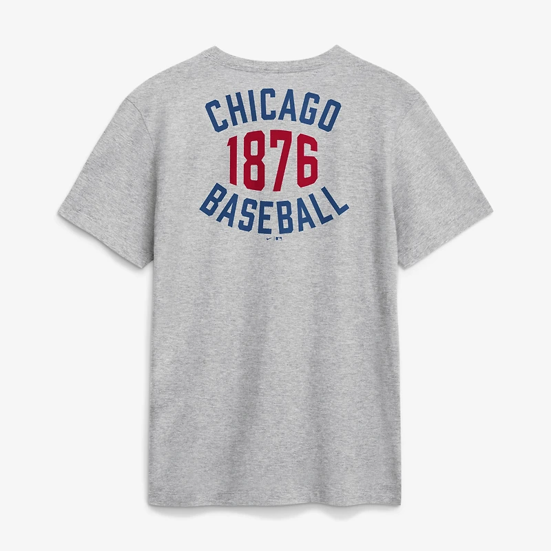 Men's Nike Heather Gray Chicago Cubs Cooperstown 2-Hit T-Shirt