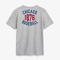 Men's Nike Heather Gray Chicago Cubs Cooperstown 2-Hit T-Shirt