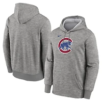 Sweat à capuche Nike Therma pour homme, gris chiné, logo principal des Chicago Cubs