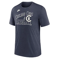 Men's Nike Heather Navy Chicago Cubs Local Hometown Tri-Blend T-Shirt