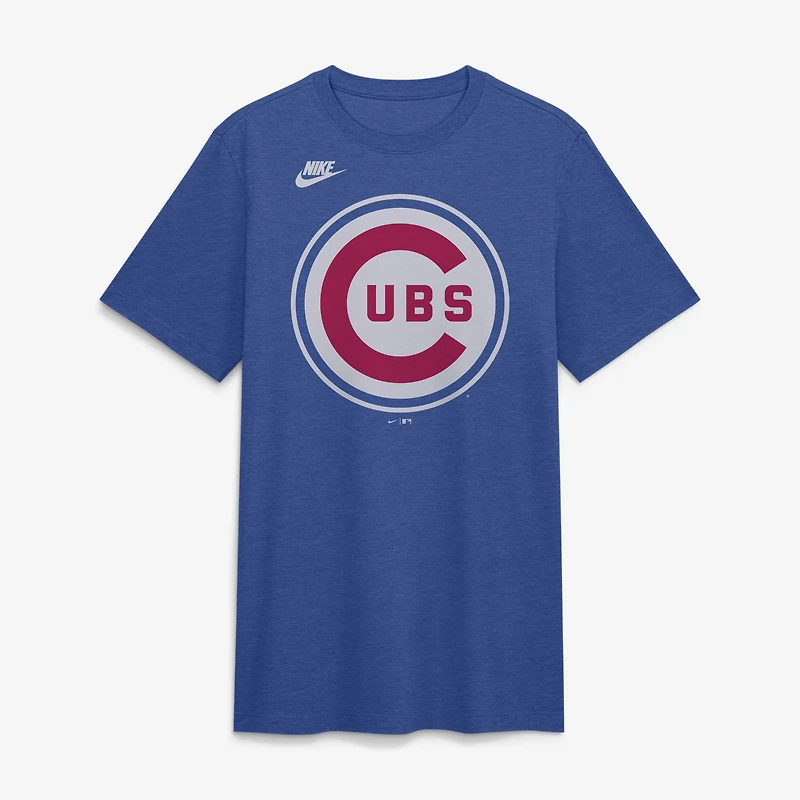 Men's Nike Heather Royal Chicago Cubs Cooperstown Logo Tri-Blend T-Shirt