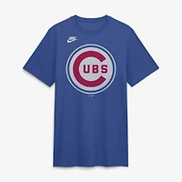 Men's Nike Heather Royal Chicago Cubs Cooperstown Logo Tri-Blend T-Shirt