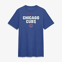 T-shirt Nike Heather Royal Chicago Cubs Stacked Tri-Blend pour homme