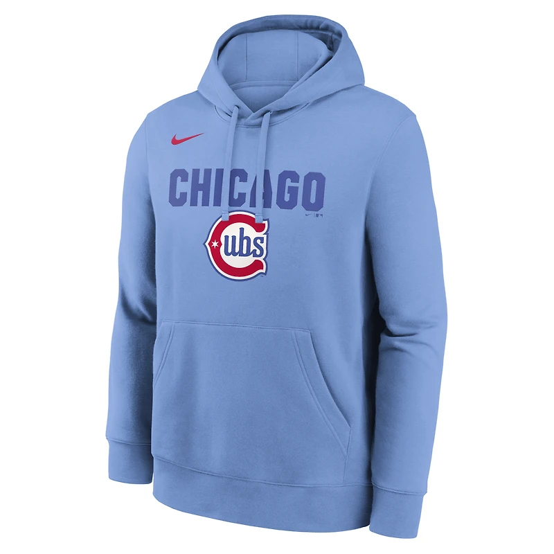 Men's Nike  Light Blue Chicago Cubs Alternate Club Fleece Hoodie