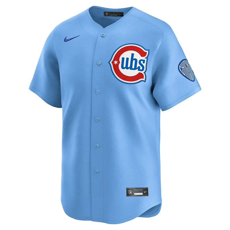 Maillot Nike bleu clair des Chicago Cubs pour homme, édition limitée alternative
