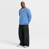 Men's Nike Light Blue Chicago Cubs Authentic Collection Dugout Relaxed Full-Zip Bomber Jacket