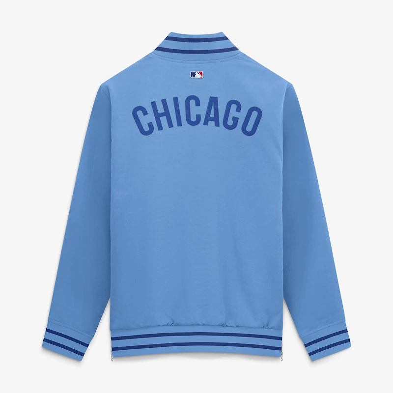 Men's Nike Light Blue Chicago Cubs Authentic Collection Dugout Relaxed Full-Zip Bomber Jacket