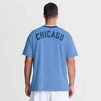 T-shirt Nike bleu clair pour homme, collection Cooperstown des Chicago Cubs, à col rond.