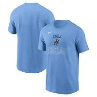T-shirt Nike bleu clair pour homme, motif Early Innings Stack des Chicago Cubs