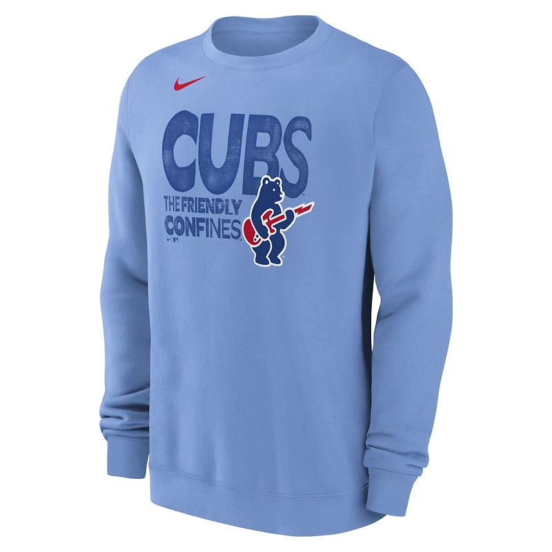 Sweat-shirt Nike bleu clair Chicago Cubs Electric Bear pour homme