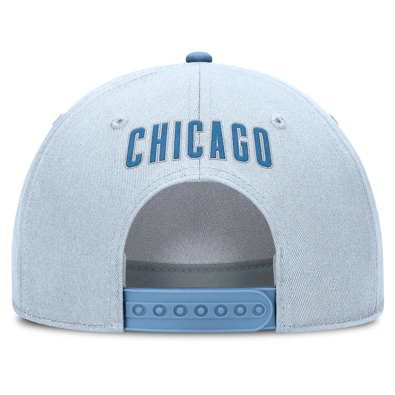 Casquette ajustable Nike Chicago Cubs Rise Dri-Fit bleu clair pour homme