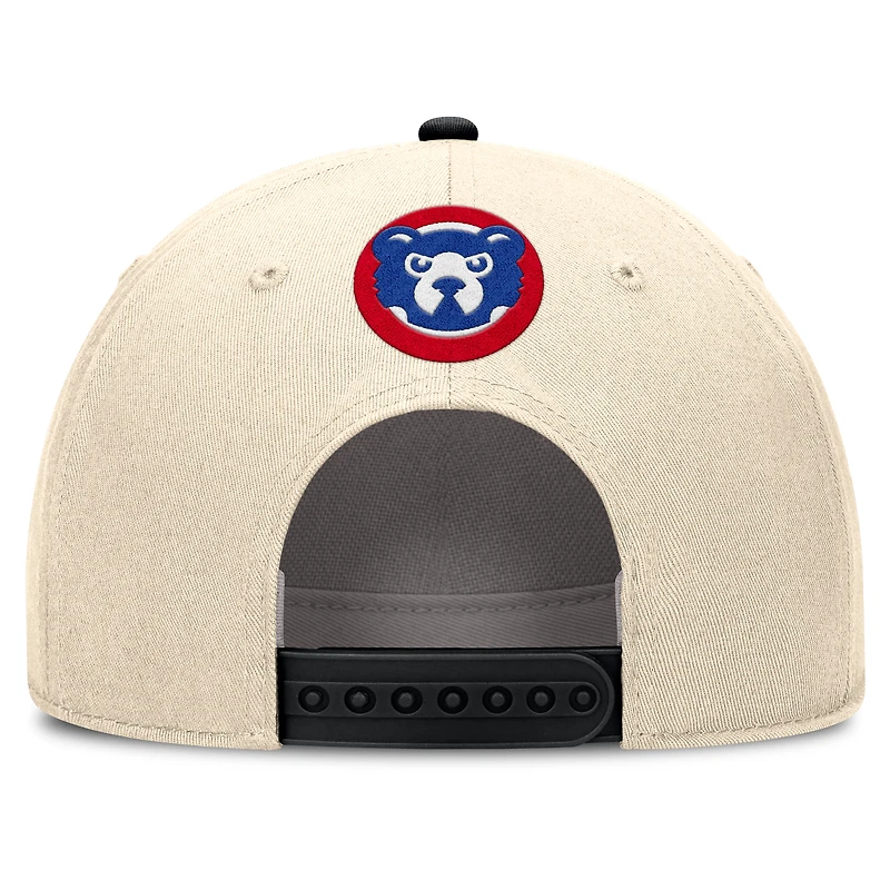 Casquette ajustable Nike pour homme, couleur naturelle/noire, collection Cooperstown des Chicago Cubs