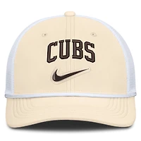 Casquette trucker ajustable Nike Chicago Cubs Rise Dri-FIT naturelle/blanche pour homme