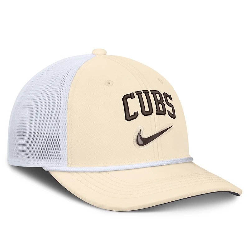 Men's Nike Natural/White Chicago Cubs Rise Dri-FIT Trucker Adjustable Hat​
