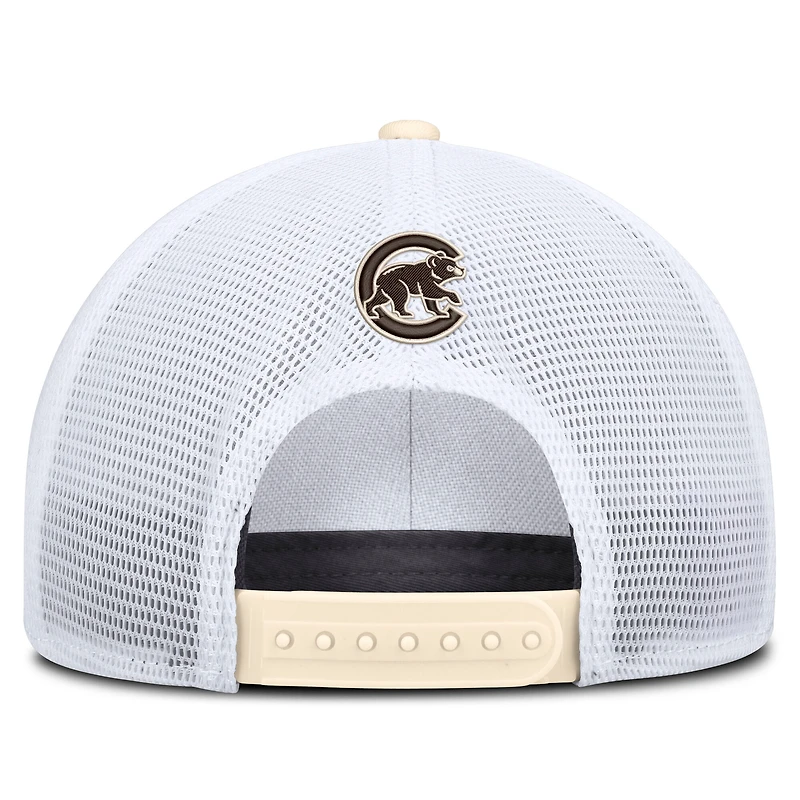 Men's Nike Natural/White Chicago Cubs Rise Dri-FIT Trucker Adjustable Hat​