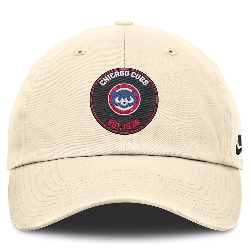Men's Nike Natural Chicago Cubs Cooperstown Collection Club Adjustable Hat