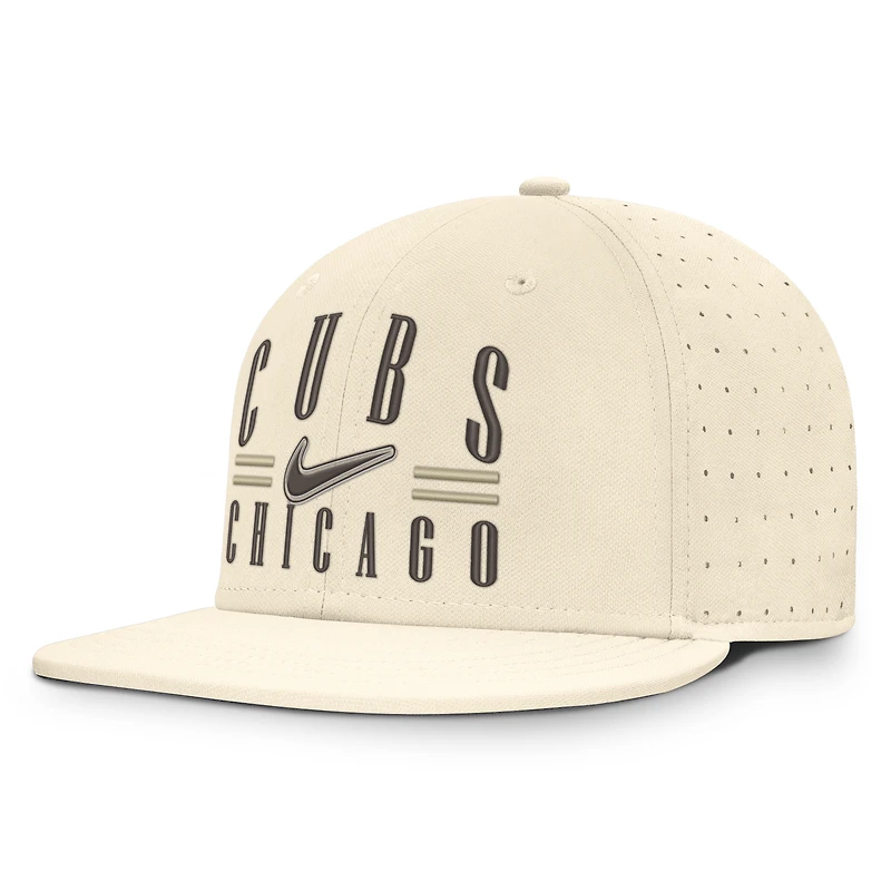 Men's Nike Natural Chicago Cubs True Dri-FIT AeroBill Fitted Hat