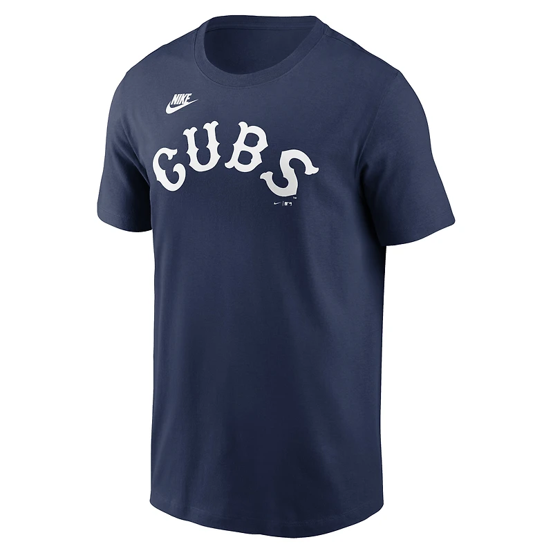 Men's Nike Navy Chicago Cubs Cooperstown Wordmark T-Shirt