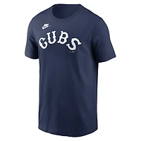 Men's Nike Navy Chicago Cubs Cooperstown Wordmark T-Shirt
