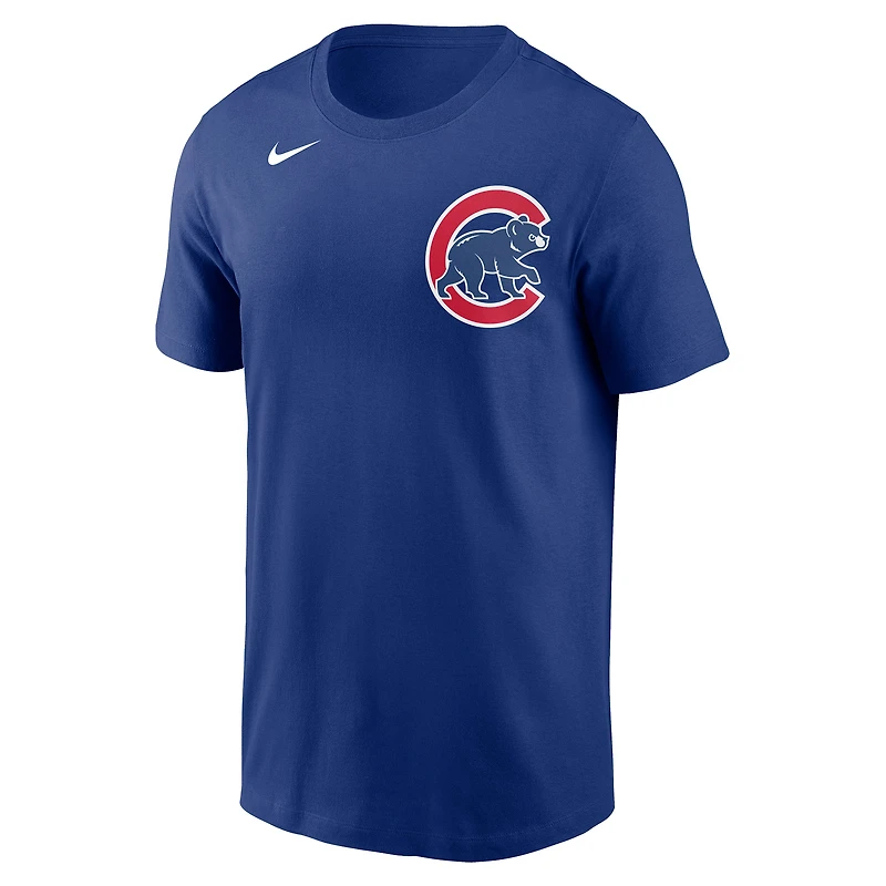 Men's Nike Patrick Wisdom Royal Chicago Cubs Player Name & Number T-Shirt