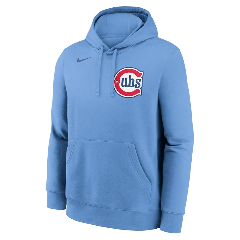 Sweat à capuche Nike Pete Crow-Armstrong bleu clair pour homme, avec nom et numéro du joueur des Chicago Cubs