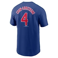 T-shirt Nike pour homme Pete Crow-Armstrong Royal Chicago Cubs Fuse avec nom et numéro