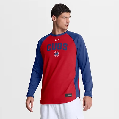 Men's Nike Red Chicago Cubs Authentic Collection Raglan Dri-FIT Sweatshirt