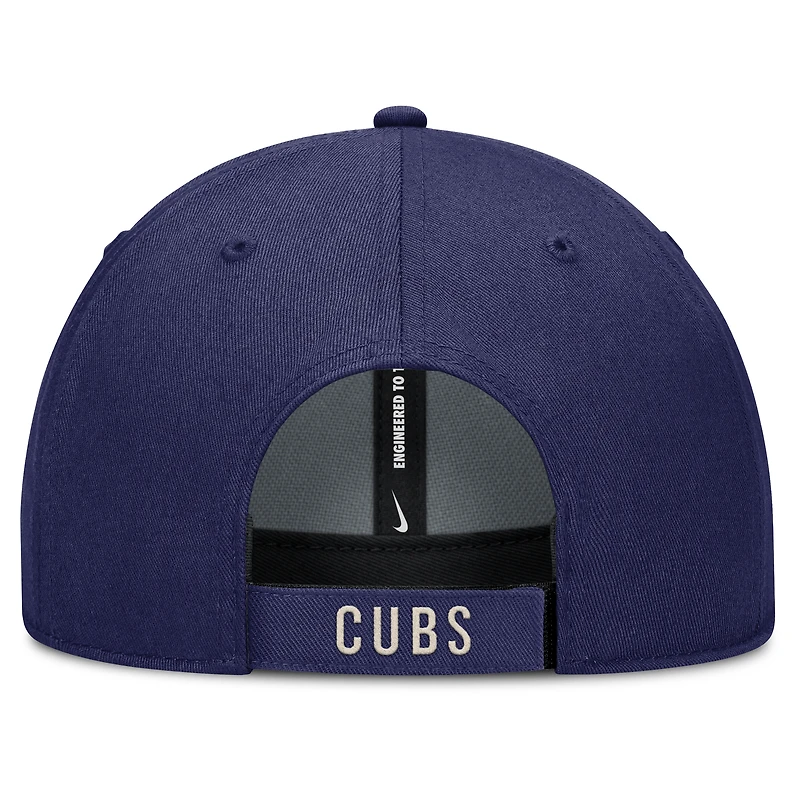 Casquette ajustable Nike Chicago Cubs Statement Club Performance pour homme, bleu royal/naturel