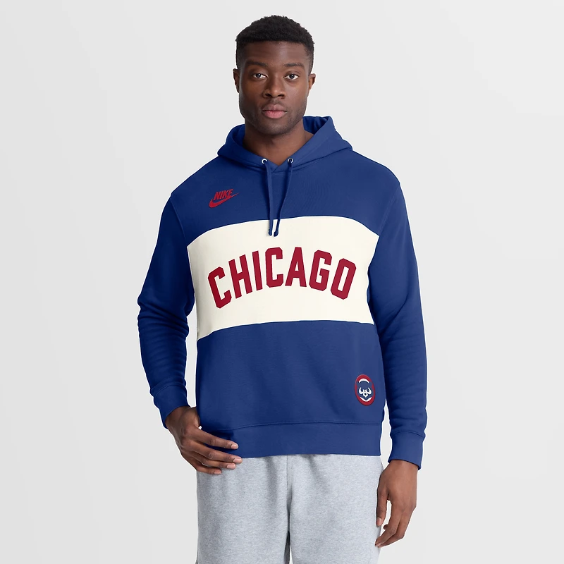Sweat à capuche Nike Royal Chicago Cubs 1978 Cooperstown Collection Legacy Color-Block pour homme