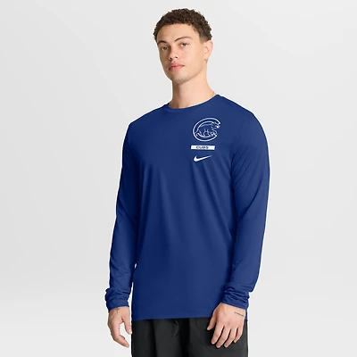 Men's Nike Royal Chicago Cubs 2-Hit Legend Dri-FIT Long Sleeve T-Shirt