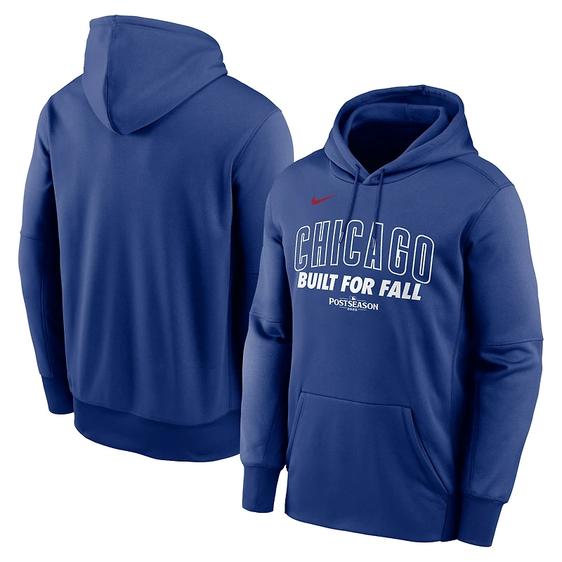 Sweat à capuche Nike Royal Chicago Cubs 2025 MLB Postseason Authentic Collection Therma Fleece pour homme