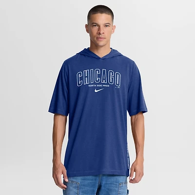 Men's Nike Royal Chicago Cubs Arched Wordmark Tri-Blend Hooded T-Shirt