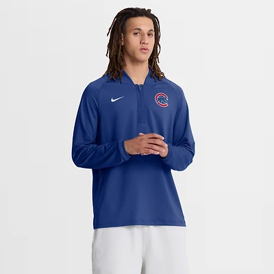 Men's Nike Royal Chicago Cubs Authentic Collection Dri-FIT Raglan Half-Zip Pullover
