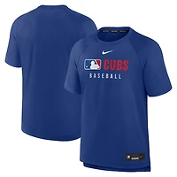 T-shirt Nike Royal Chicago Cubs Authentic Collection d'avant-match Raglan Dri-FIT pour homme