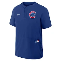 Men's Nike Royal Chicago Cubs Authentic Collection Raglan Short Sleeve Windshirt