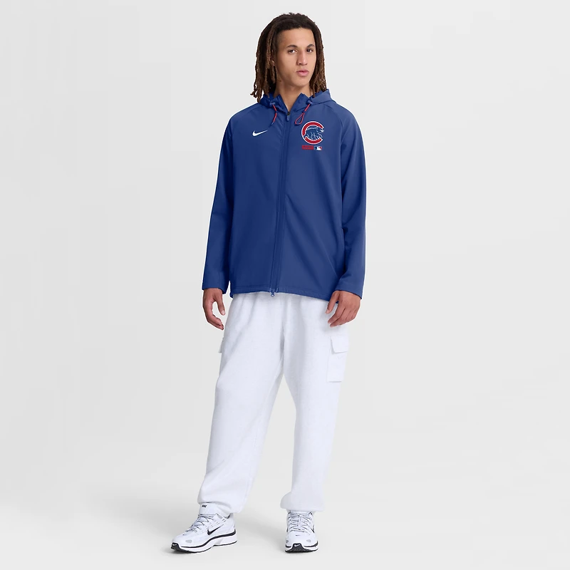 Veste à capuche zippée intégrale Nike Royal Chicago Cubs Authentic Collection pour homme