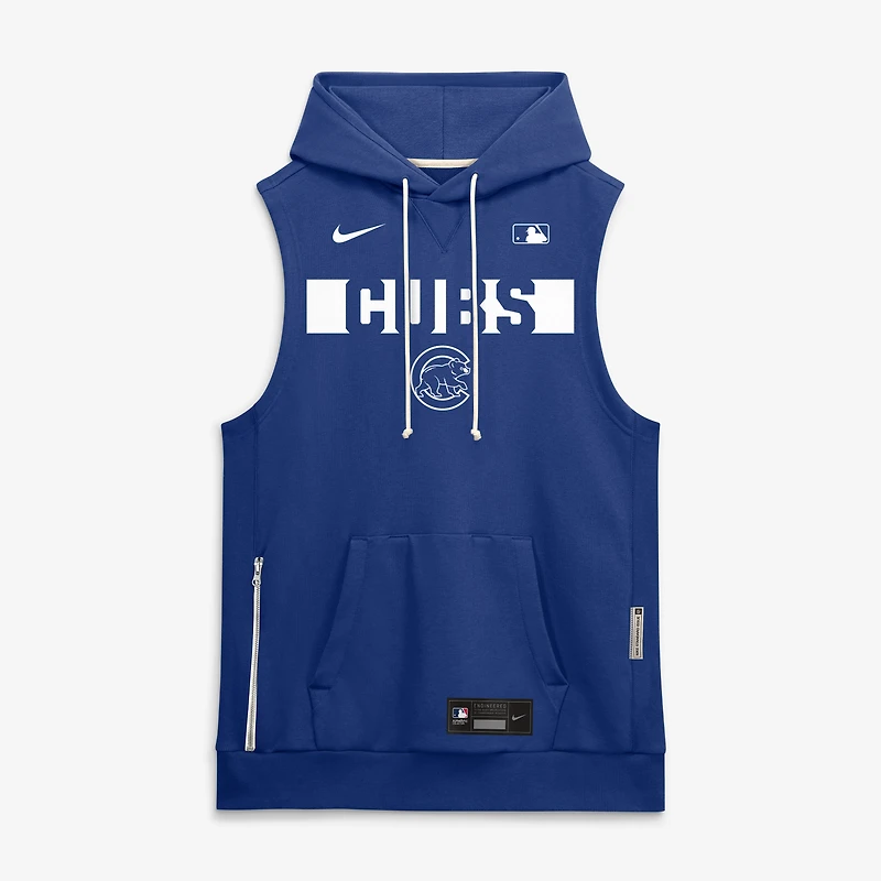 Men's Nike Royal Chicago Cubs Authentic Collection Standard Issue Dri-FIT Sleeveless Hoodie