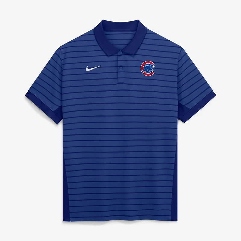 Men's Nike Royal Chicago Cubs Authentic Collection Striped Victory Dri-FIT Polo