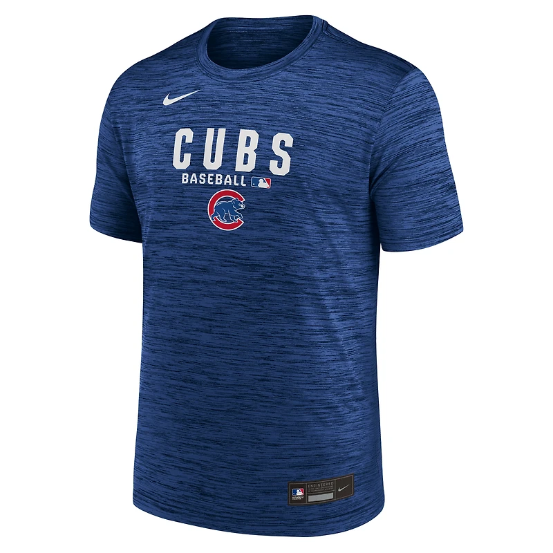 T-shirt Nike Royal Chicago Cubs Authentic Collection Velocity Dri-FIT pour homme
